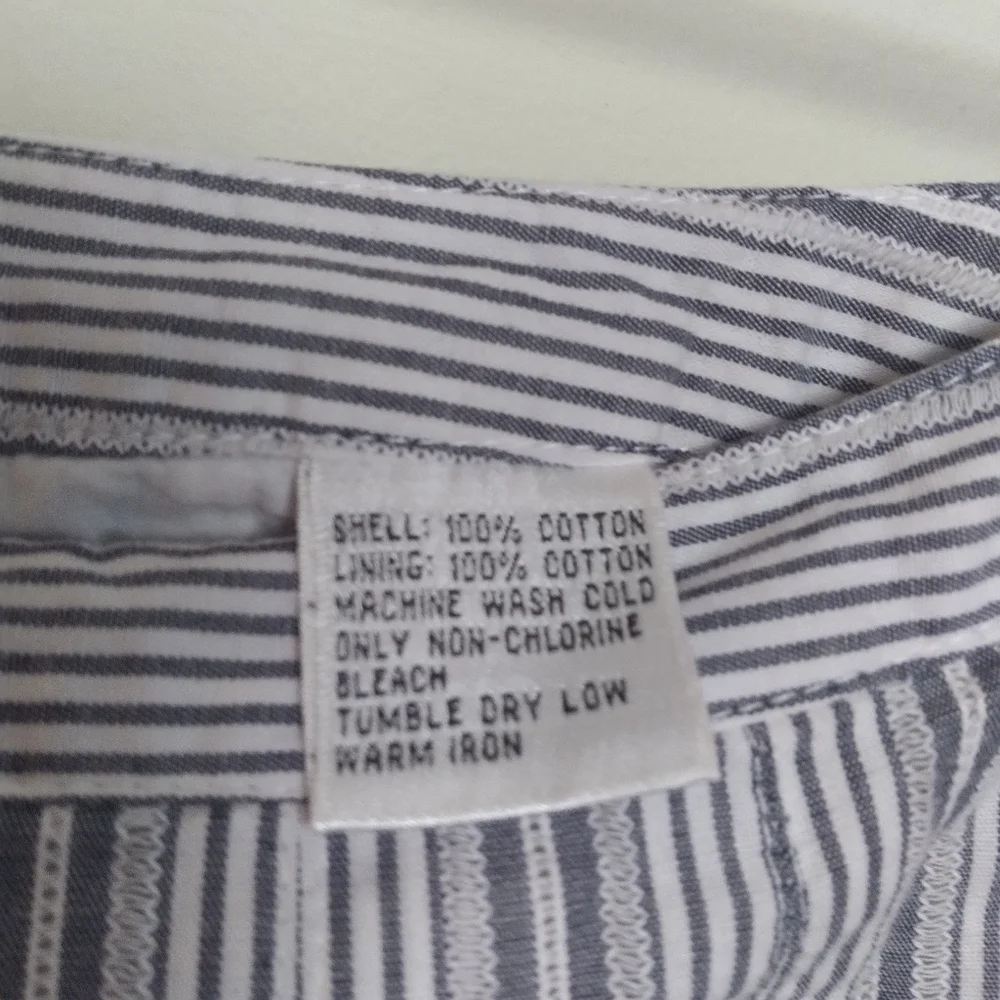 Talbots Vintage Striped Cotton A Line Knee Length Skirt Size 6 Petite